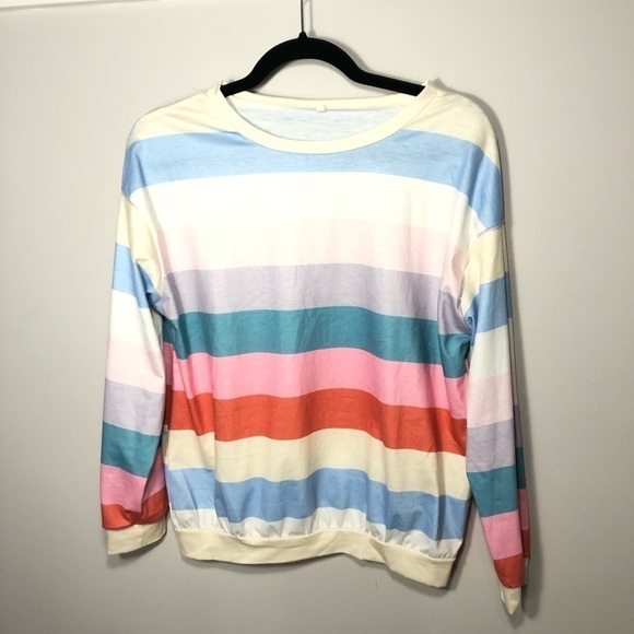 Pastel Rainbow Striped Long Sleeve - Picture 5 of 11